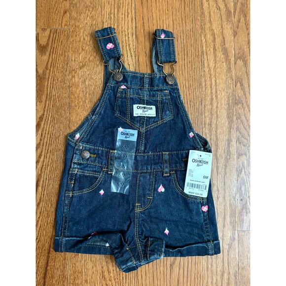 Oshkosh B'gosh Denim Overalls Childs Babies Size 6M NWT - Picture 1 of 5